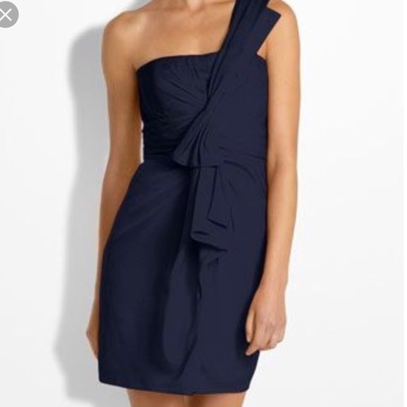 BCBGMaxAzria Dresses & Skirts - HP 🎉 BCBG Palais One Shoulder Dress in Navy
